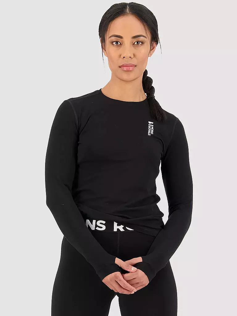 Mons Royale Damen Funktionsshirt Cascade Merino Flex Ls Schwarz